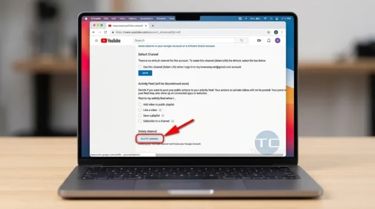 Step-by-step guide showing how to permanently delete or hide a YouTube channel